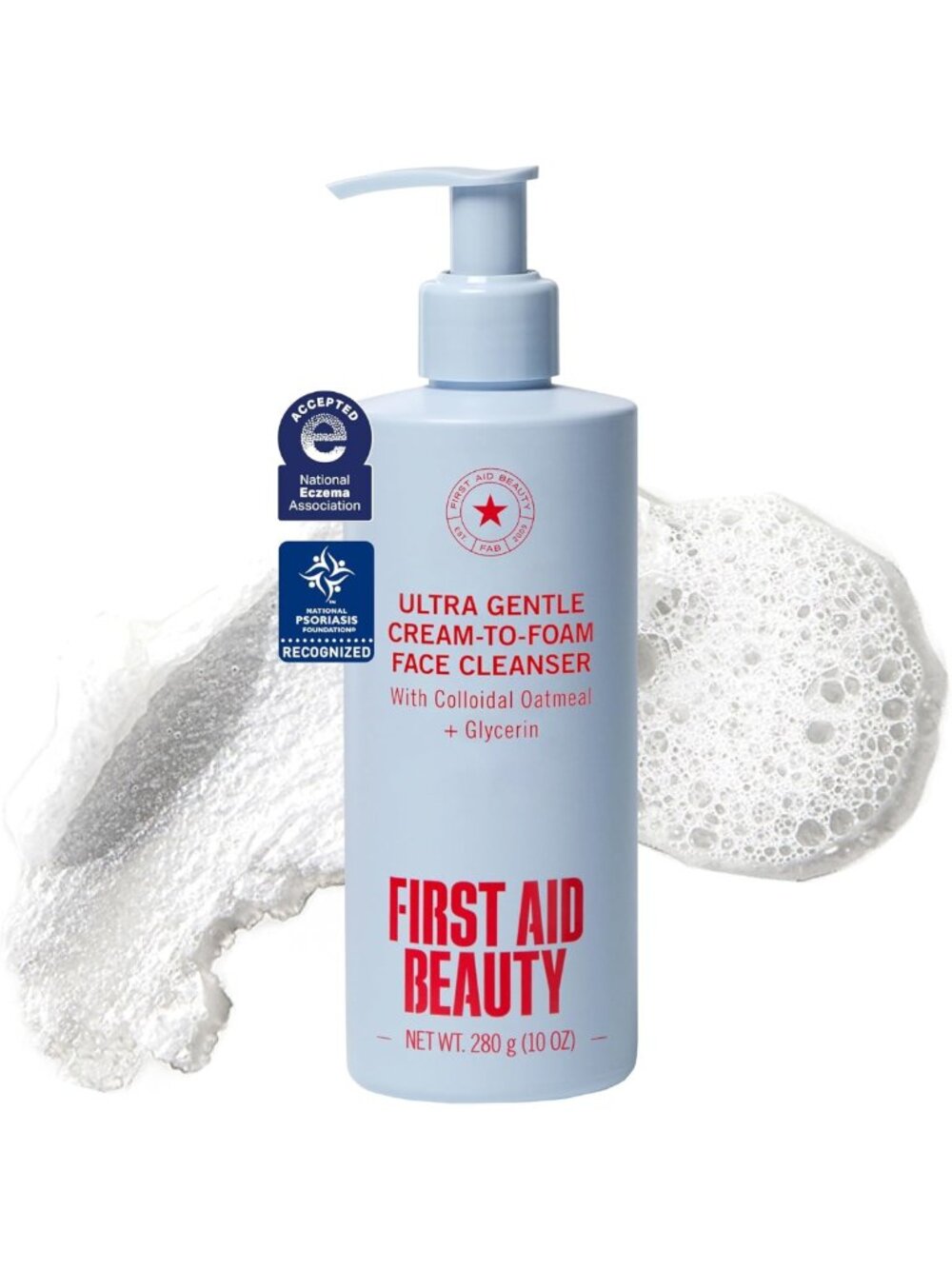 Gentle Cream-to-Foam Facial Cleanser for Sensitive & Acne-Prone Skin, Makeup